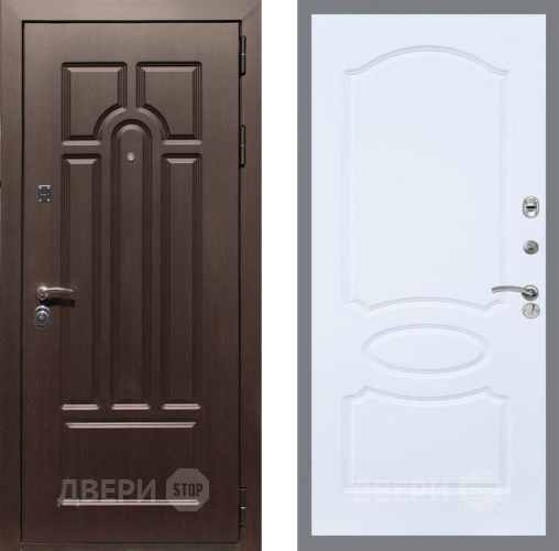 Входная металлическая Дверь Рекс (REX) Эврика FL-128 Силк Сноу в Одинцово