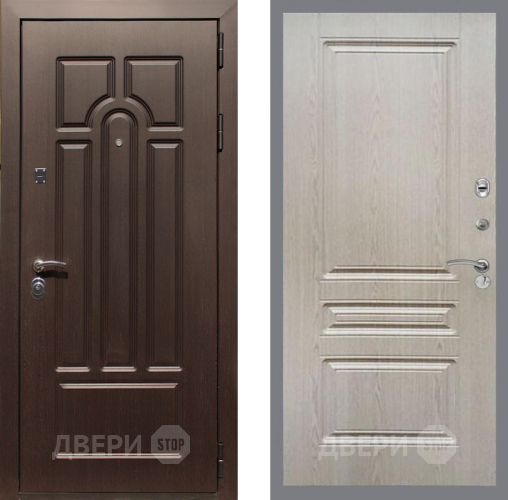 Входная металлическая Дверь Рекс (REX) Эврика FL-243 Беленый дуб в Одинцово