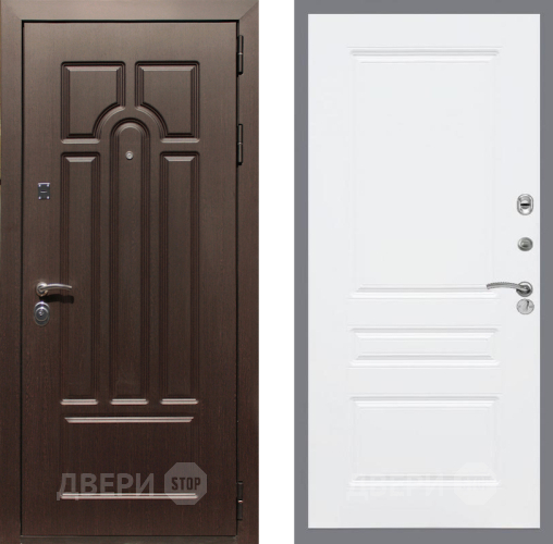 Входная металлическая Дверь Рекс (REX) Эврика FL-243 Силк Сноу в Одинцово