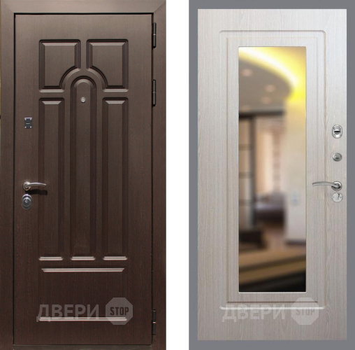 Входная металлическая Дверь Рекс (REX) Эврика FLZ-120 Беленый дуб в Одинцово