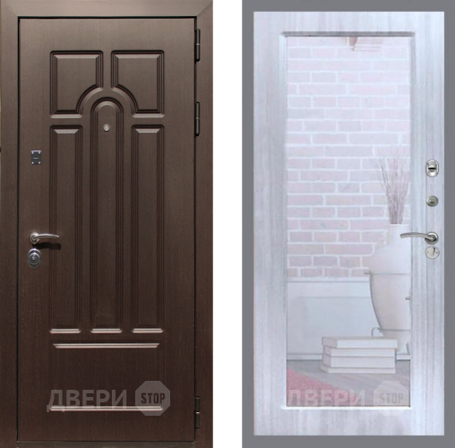 Входная металлическая Дверь Рекс (REX) Эврика Зеркало Пастораль Сандал белый в Одинцово