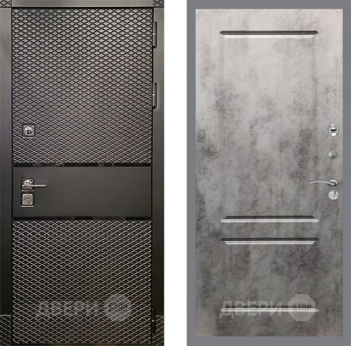 Входная металлическая Дверь Рекс (REX) 15 Черный Кварц FL-117 Бетон темный в Одинцово