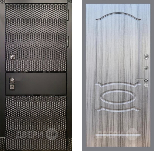 Входная металлическая Дверь Рекс (REX) 15 Черный Кварц FL-128 Сандал грей в Одинцово