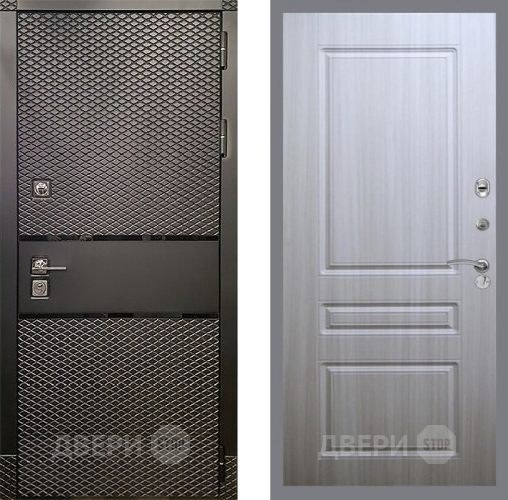 Входная металлическая Дверь Рекс (REX) 15 Черный Кварц FL-243 Сандал белый в Одинцово