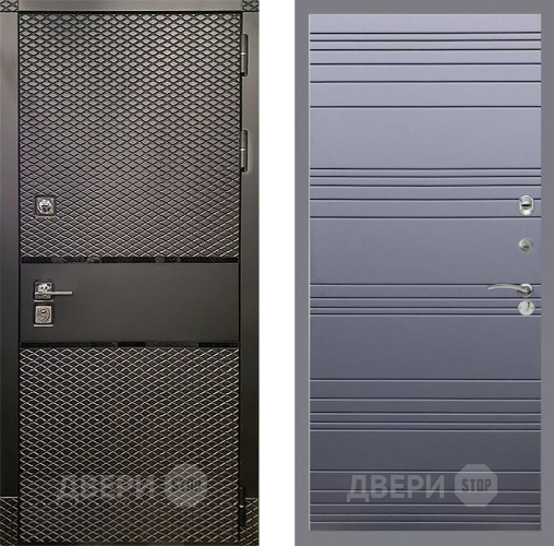 Входная металлическая Дверь Рекс (REX) 15 Черный Кварц Line Силк титан в Одинцово