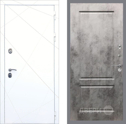 Входная металлическая Дверь Рекс (REX) 13 Силк Сноу FL-117 Бетон темный в Одинцово