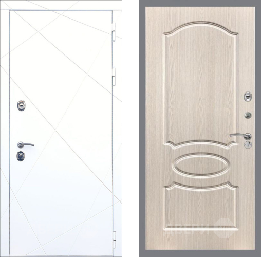 Входная металлическая Дверь Рекс (REX) 13 Силк Сноу FL-128 Беленый дуб в Одинцово