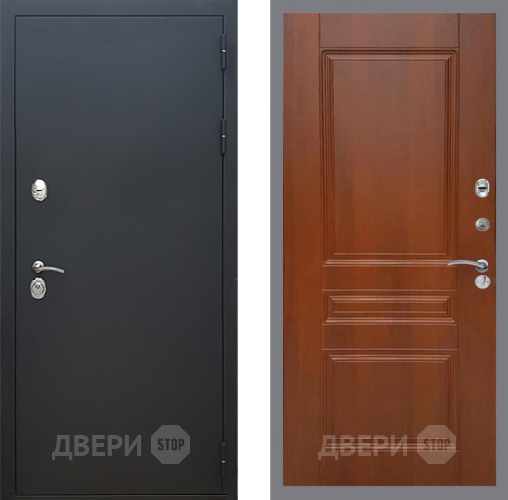 Входная металлическая Дверь Рекс (REX) 5 Черный Муар FL-243 Итальянский орех в Одинцово