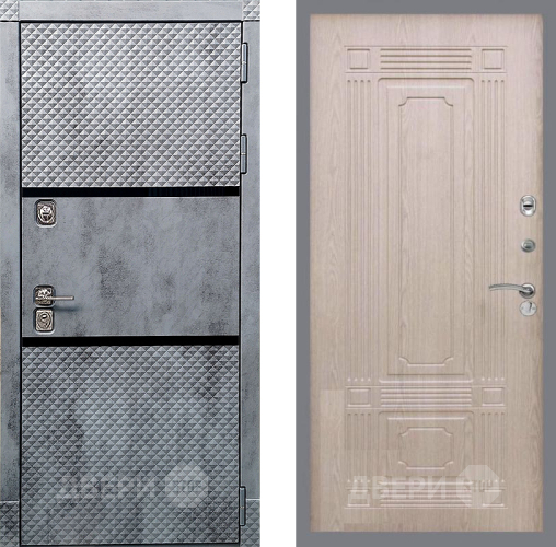 Входная металлическая Дверь Рекс (REX) 15 Бетон Темный FL-2 Беленый дуб в Одинцово