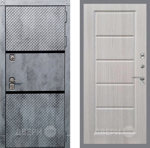 Входная металлическая Дверь Рекс (REX) 15 Бетон Темный FL-39 Беленый дуб в Одинцово