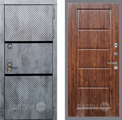 Входная металлическая Дверь Рекс (REX) 15 Бетон Темный FL-39 орех тисненый в Одинцово