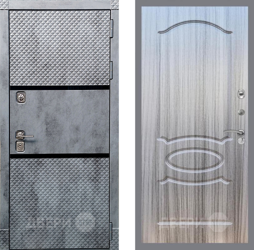 Входная металлическая Дверь Рекс (REX) 15 Бетон Темный FL-128 Сандал грей в Одинцово