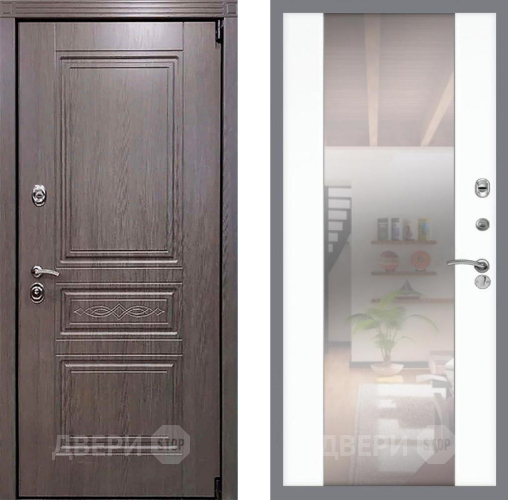 Входная металлическая Дверь Рекс (REX) Премиум-S СБ-16 Зеркало Силк Сноу в Одинцово