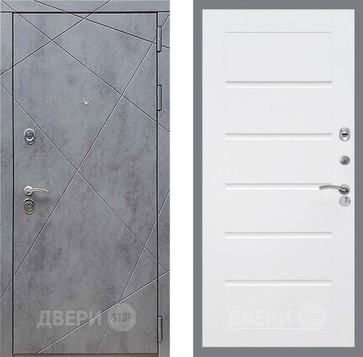Входная металлическая Дверь Рекс (REX) 13 Бетон Темный Сити Белый ясень в Одинцово