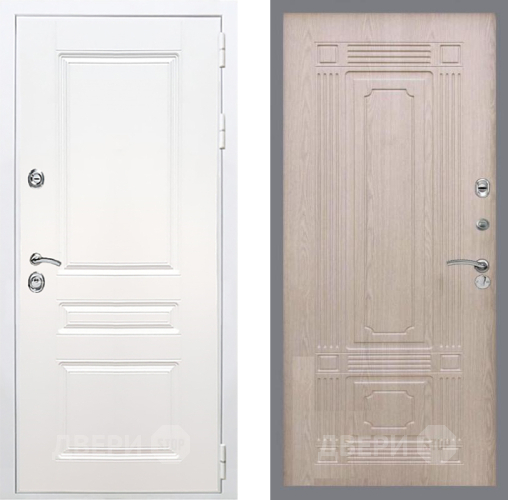 Входная металлическая Дверь Рекс (REX) Премиум-н Силк Сноу FL-2 Беленый дуб в Одинцово