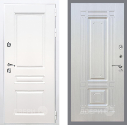 Входная металлическая Дверь Рекс (REX) Премиум-н Силк Сноу FL-2 Лиственница беж в Одинцово