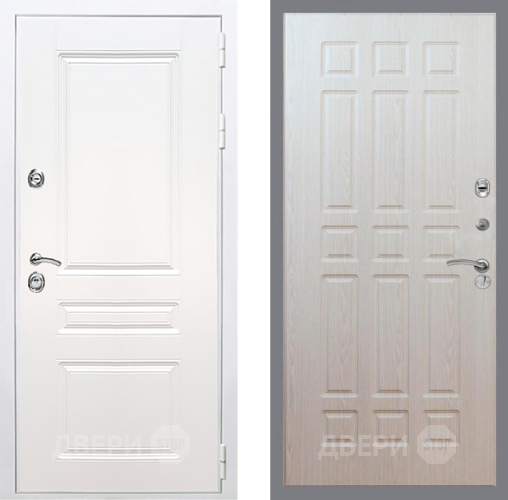 Входная металлическая Дверь Рекс (REX) Премиум-н Силк Сноу FL-33 Беленый дуб в Одинцово