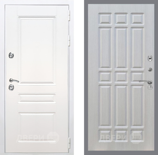 Входная металлическая Дверь Рекс (REX) Премиум-н Силк Сноу FL-33 Лиственница беж в Одинцово