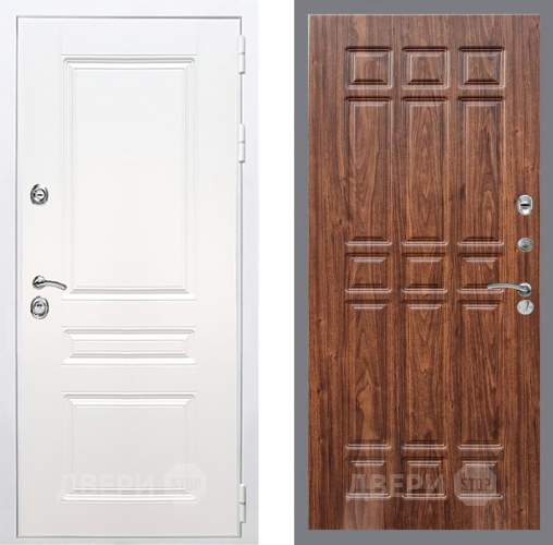 Входная металлическая Дверь Рекс (REX) Премиум-н Силк Сноу FL-33 орех тисненый в Одинцово