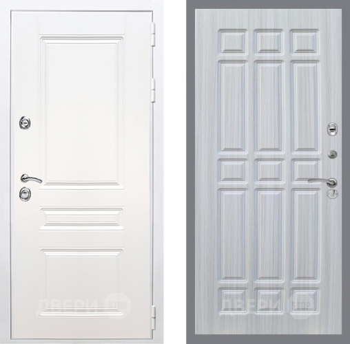 Входная металлическая Дверь Рекс (REX) Премиум-н Силк Сноу FL-33 Сандал белый в Одинцово