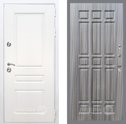 Входная металлическая Дверь Рекс (REX) Премиум-н Силк Сноу FL-33 Сандал грей в Одинцово