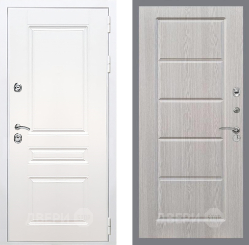 Входная металлическая Дверь Рекс (REX) Премиум-н Силк Сноу FL-39 Беленый дуб в Одинцово