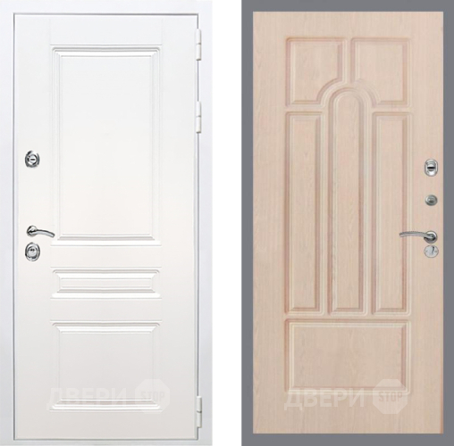 Входная металлическая Дверь Рекс (REX) Премиум-н Силк Сноу FL-58 Беленый дуб в Одинцово