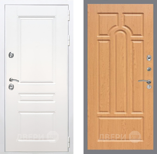 Входная металлическая Дверь Рекс (REX) Премиум-н Силк Сноу FL-58 Дуб в Одинцово