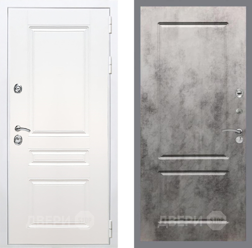 Входная металлическая Дверь Рекс (REX) Премиум-н Силк Сноу FL-117 Бетон темный в Одинцово