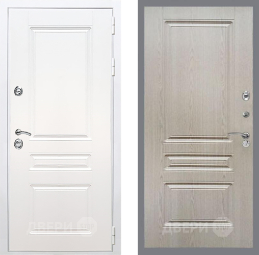 Входная металлическая Дверь Рекс (REX) Премиум-н Силк Сноу FL-243 Беленый дуб в Одинцово