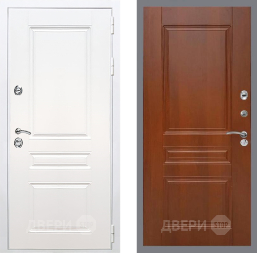 Входная металлическая Дверь Рекс (REX) Премиум-н Силк Сноу FL-243 Итальянский орех в Одинцово