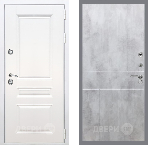 Входная металлическая Дверь Рекс (REX) Премиум-н Силк Сноу FL-290 Бетон светлый в Одинцово