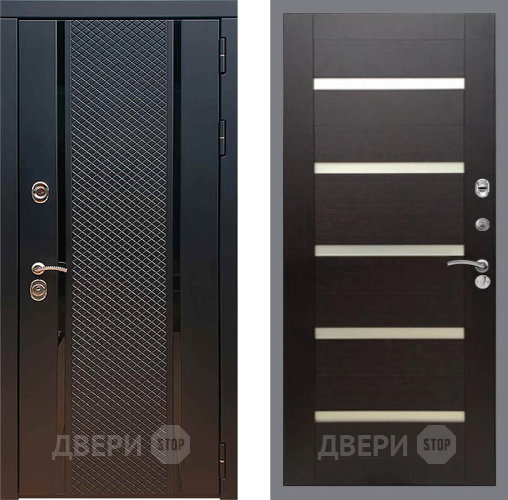 Входная металлическая Дверь Рекс (REX) 25 СБ-14 стекло белое венге поперечный в Одинцово